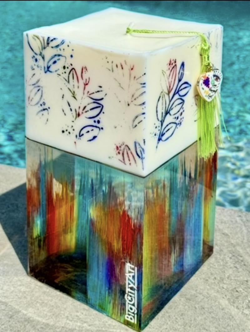 101 Large soy candle with epoxy resin base