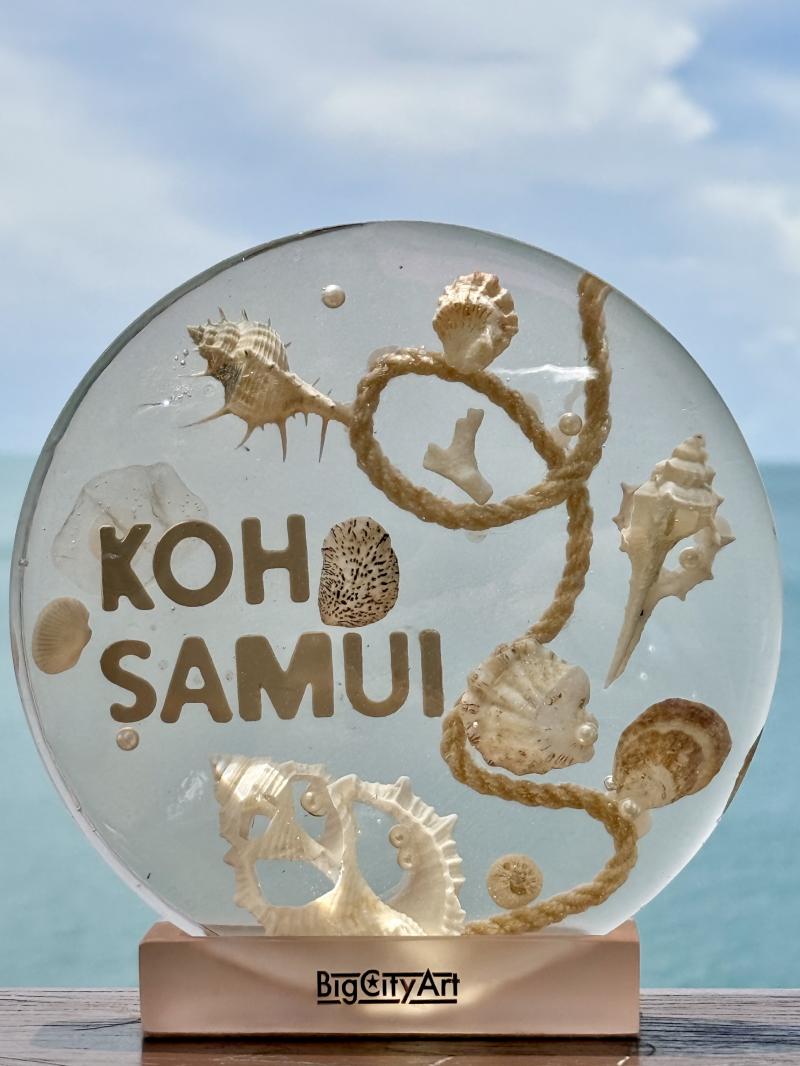 156 Epoxy resin and seashells art