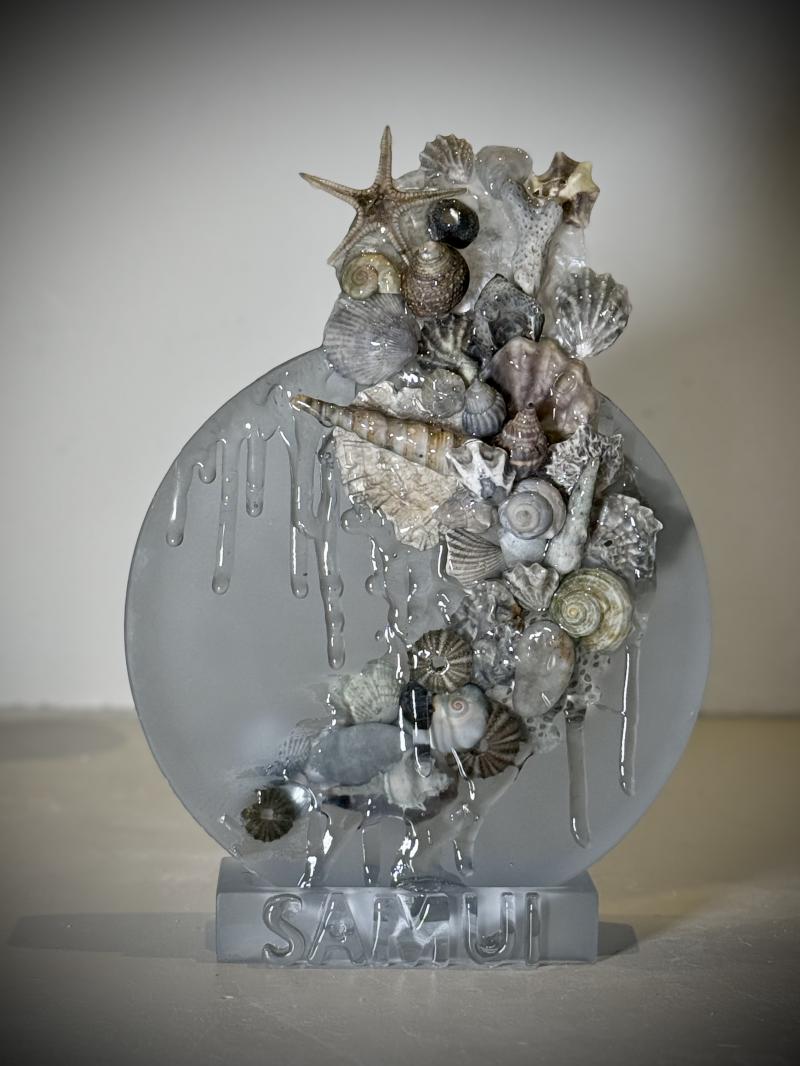 160 Epoxy resin and seashells art